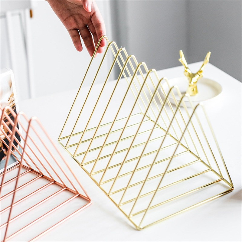 Scandinavian Metal Desktop Book and Magazine Holder, 9 Grid