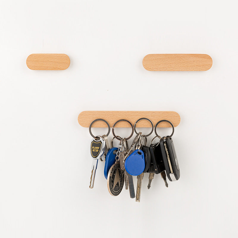 Wooden Magnetic Key Holder for Wall in Walnut or Beech