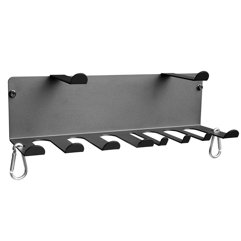 Wall-Mounted Resistance Band Rack with 8 Prongs, 16.5 in, Black