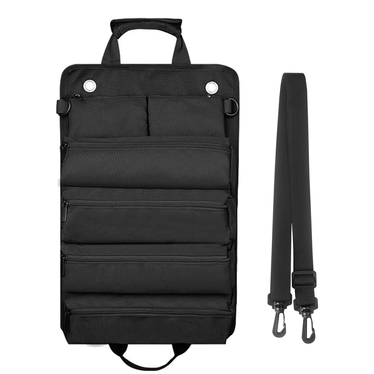 Roll-Up Tool Storage Bag in Oxford Cloth with Shoulder Strap