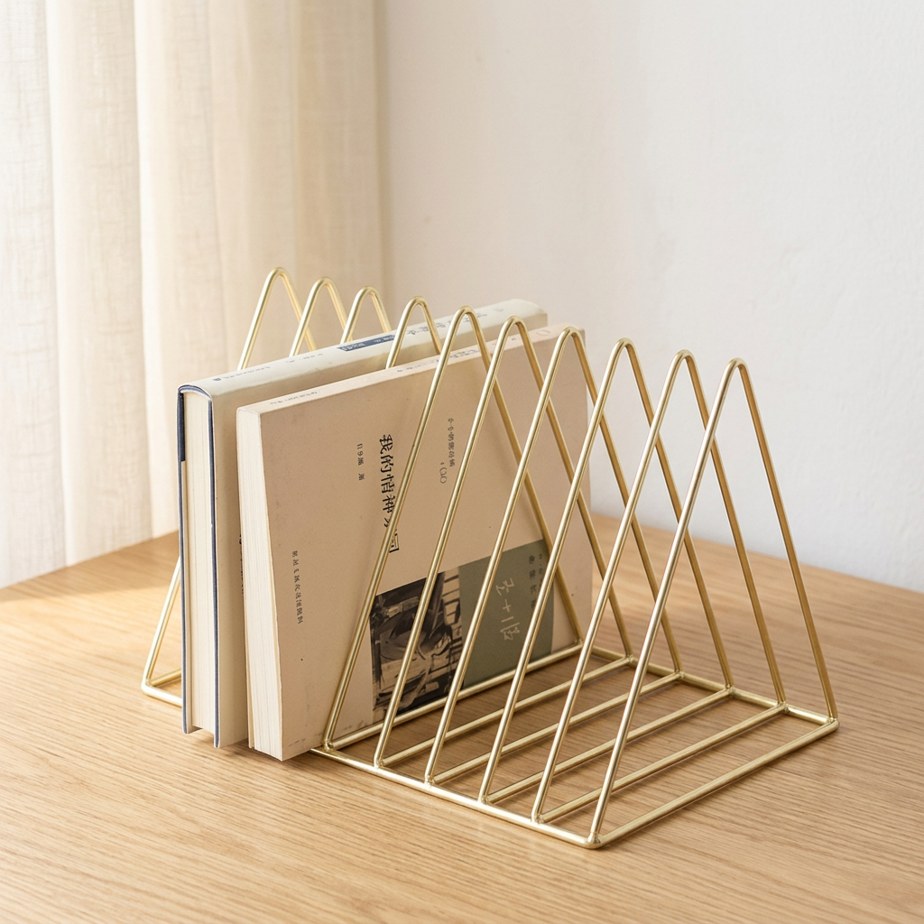 Scandinavian Metal Desktop Book and Magazine Holder, 9 Grid