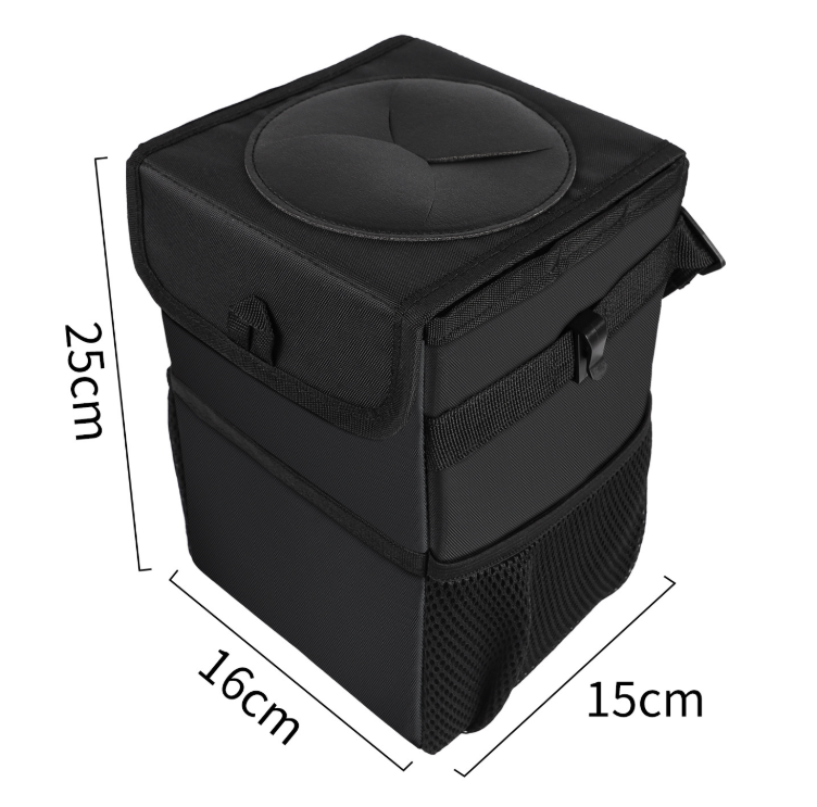 Foldable Waterproof Car Trash Can, 6 L, Black