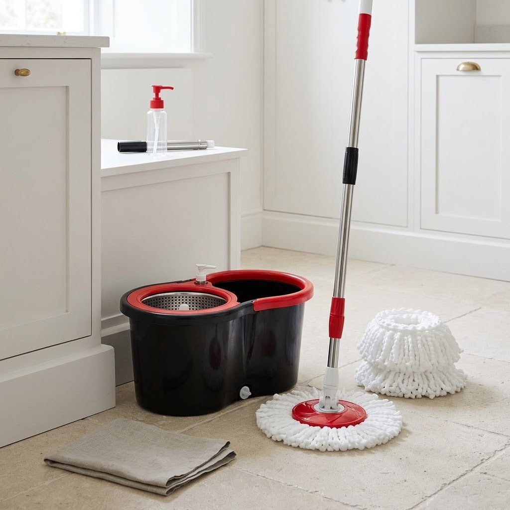 Spin Mop and Bucket Set with Dual Heads, 20 QT