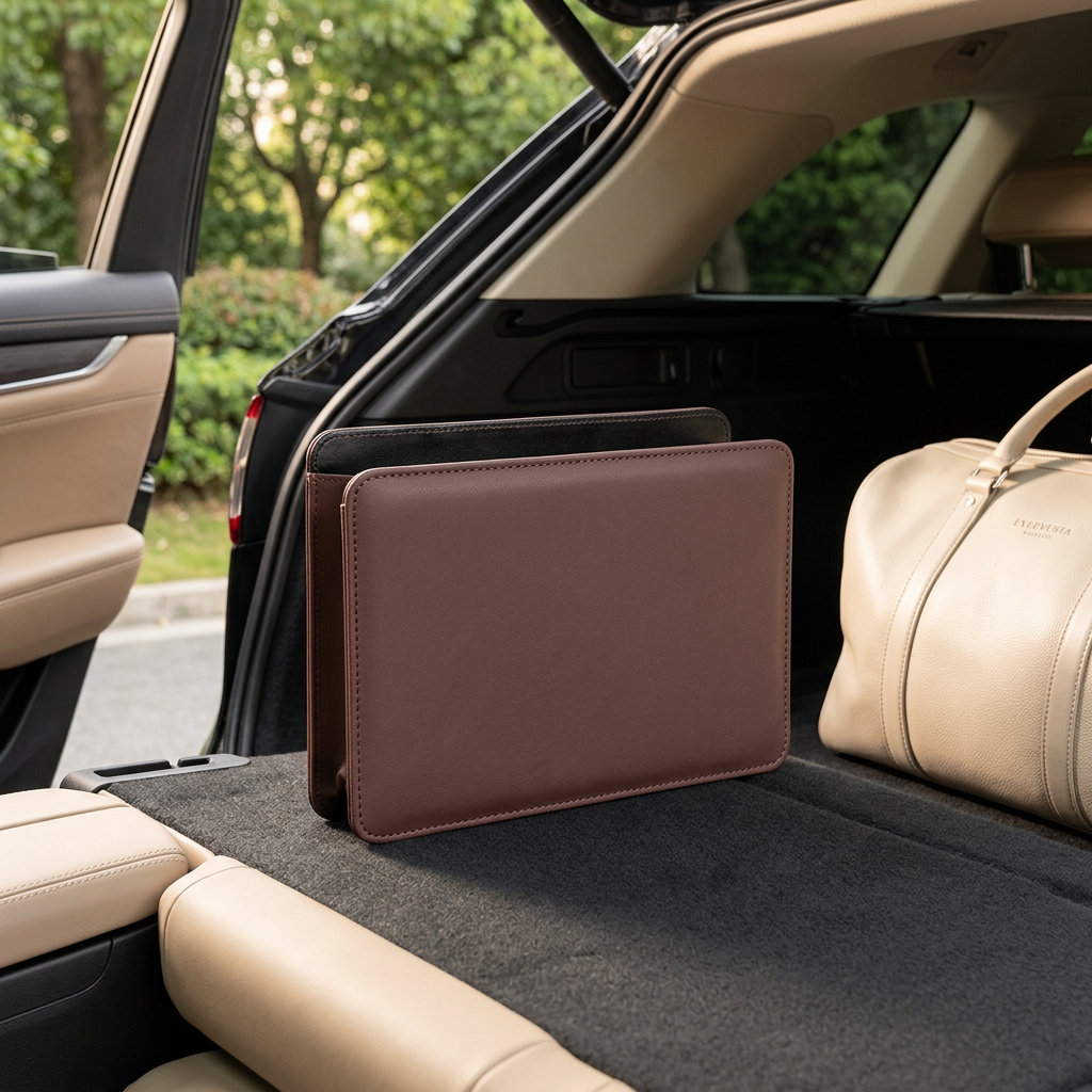 Leather Car Trash Can and Storage Box