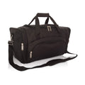 Large Polyester Travel and Gym Duffel with Side Pockets, Black