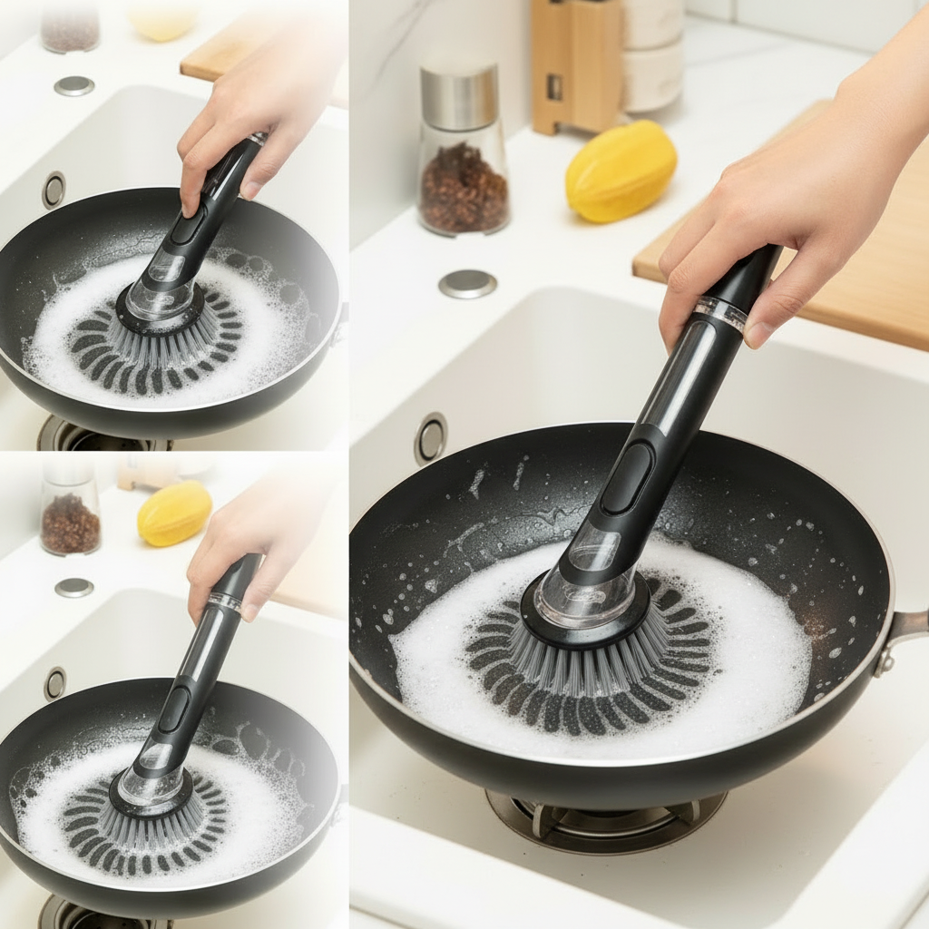 Dish Brush with Brush Head Attachment