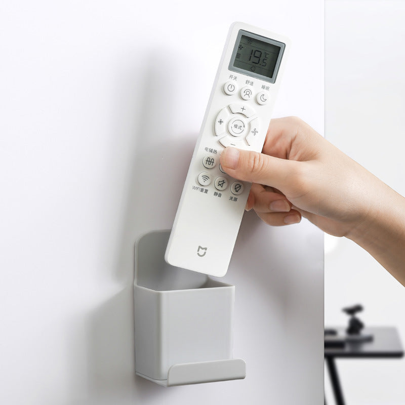 Wall-Mounted Remote Control Holder Box, White PP