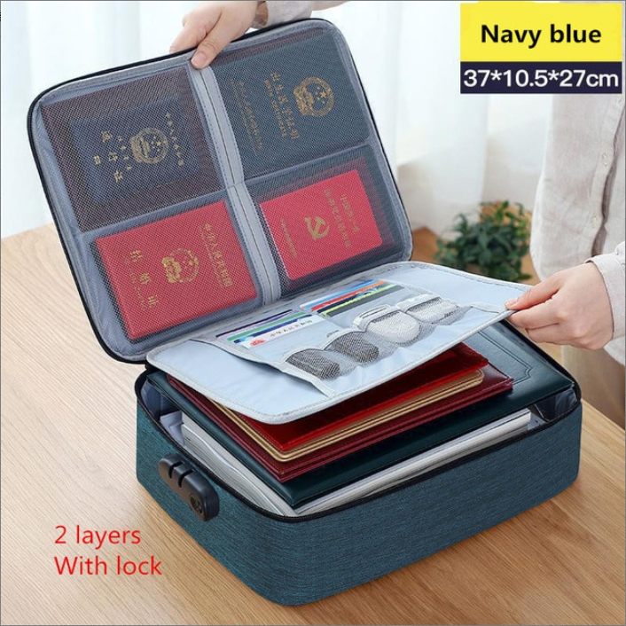 Oxford Document Organizer Bag with Combination Lock