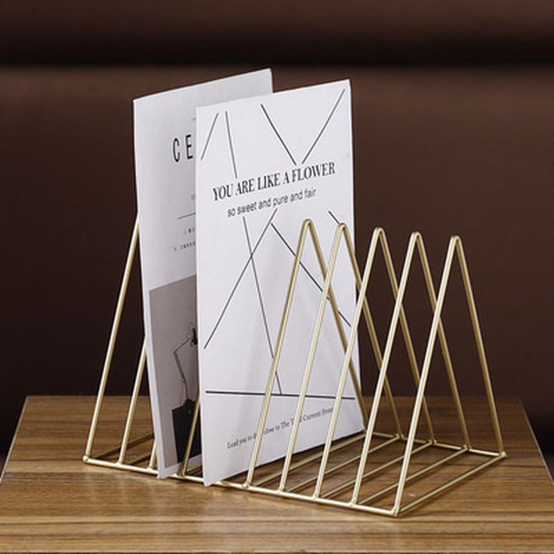 Scandinavian Metal Desktop Book and Magazine Holder, 9 Grid
