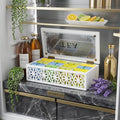 Wood Tea Box Organizer with 12 Compartments and Glass Window