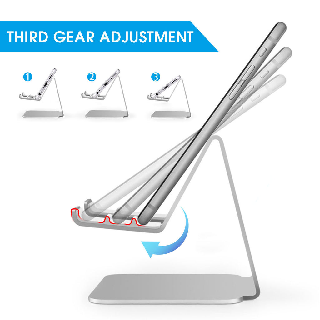 Adjustable Aluminum Tablet and Phone Stand, Sandblasted Finish
