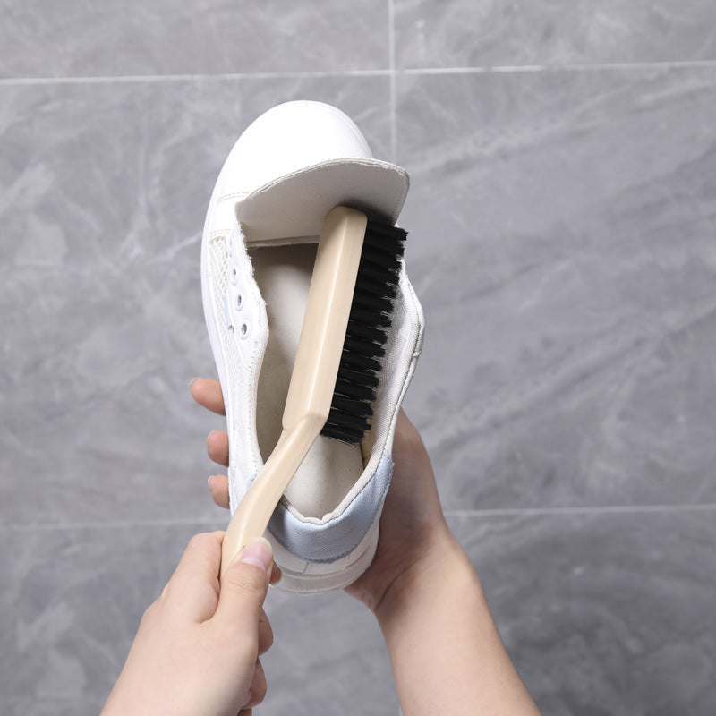 Soft-Bristle Shoe Cleaning Brush with Ergonomic Grip, Khaki
