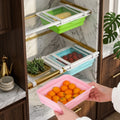 Foldable Transparent Fridge Storage Bins, Pink, Blue or Green