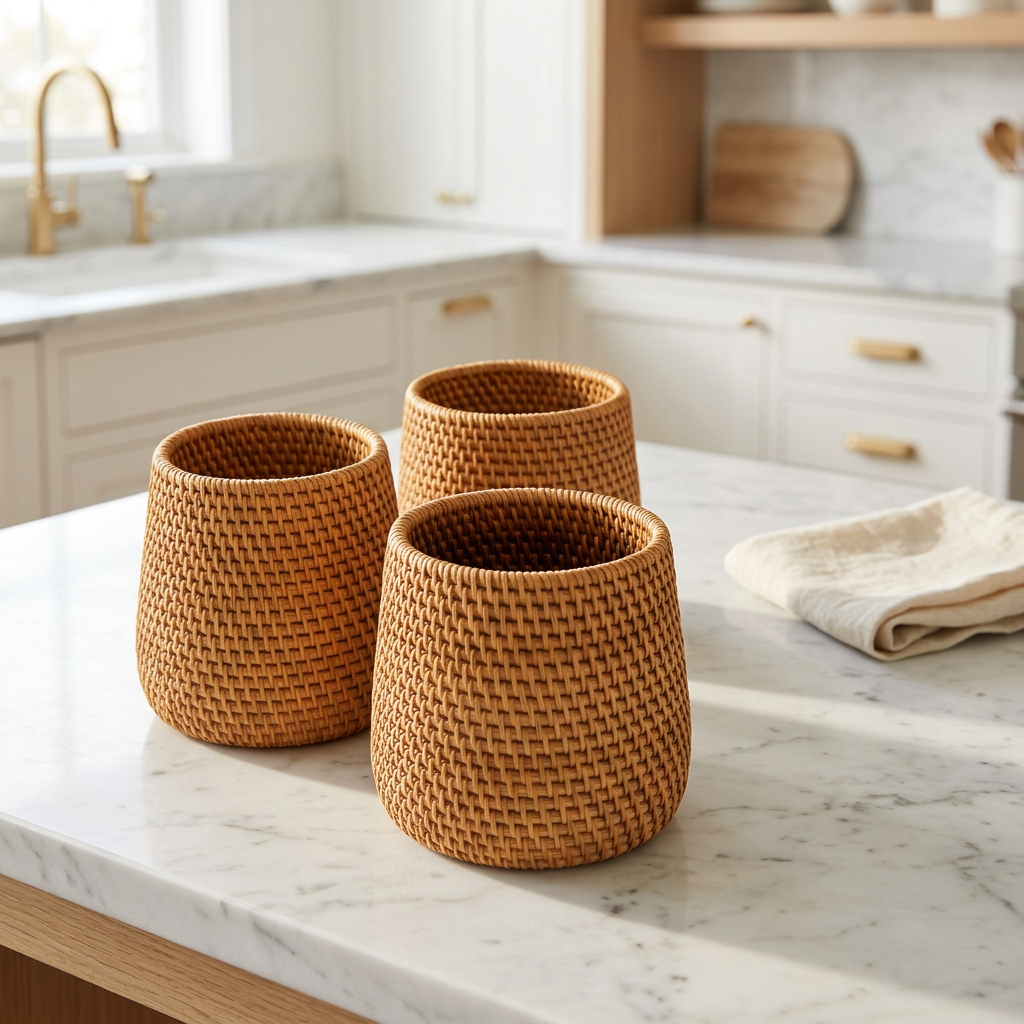Handmade Rattan Storage Box for Cosmetics, Square, Tower or Cylinder