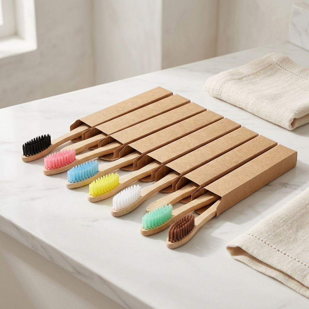 Bamboo Toothbrushes with Soft Bristles, 7 Pack