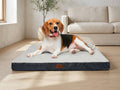 Reversible Dog Bed with Egg Crate Foam, Sherpa and Oxford, Blue and White