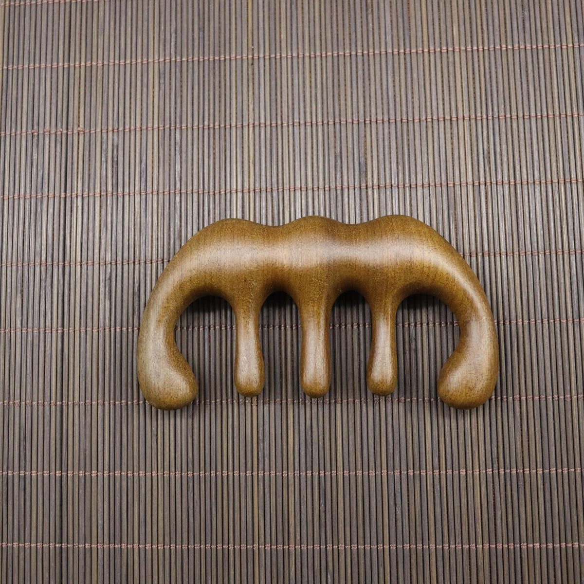 Golden Sandalwood Five-Tooth Scalp Massage Comb, Multiple Shapes