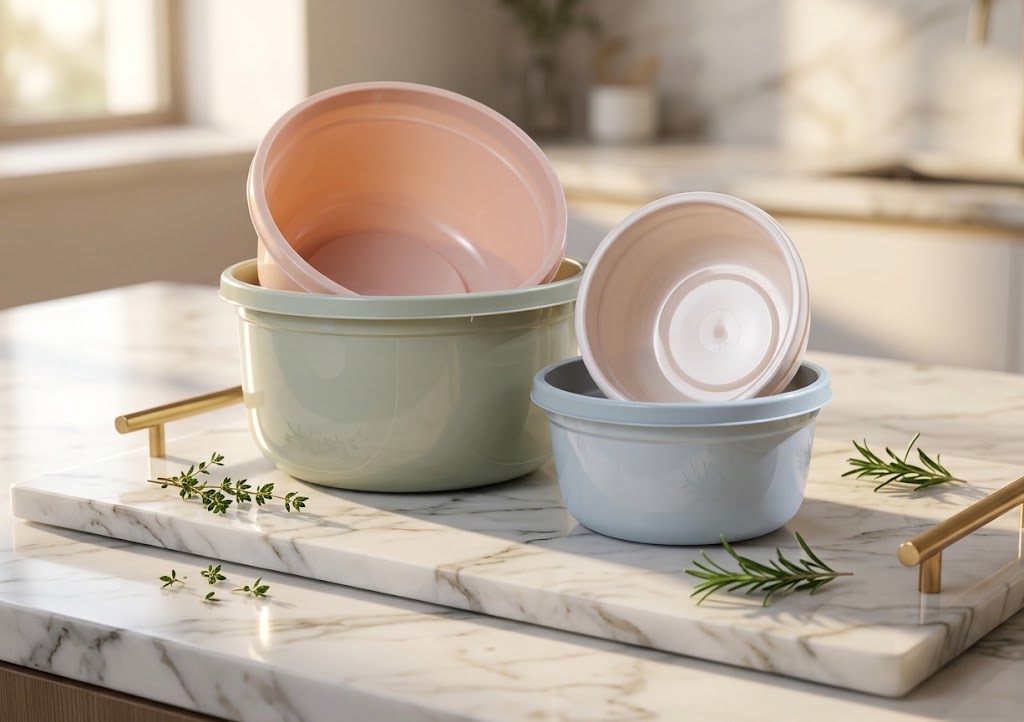 Round Food Storage Container Set with Sealing Lids, 5-Piece
