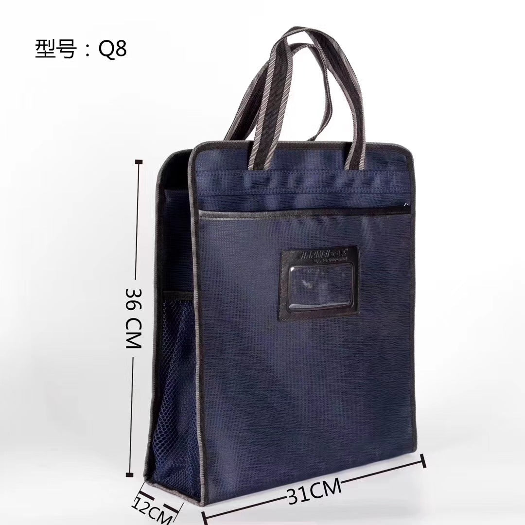 Oxford Cloth Document Bag, Large Capacity, Two Compartments