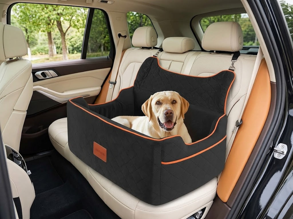 Dog Booster Car Seat with Foam Cushion and Safety Straps, Up to 55 lb