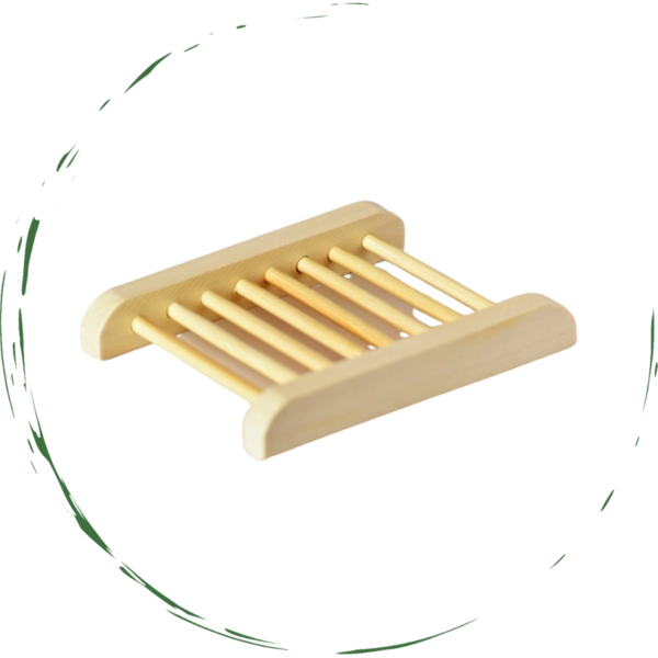 Natural Bamboo Soap Dish, Slatted, 4.5 x 3.5 in