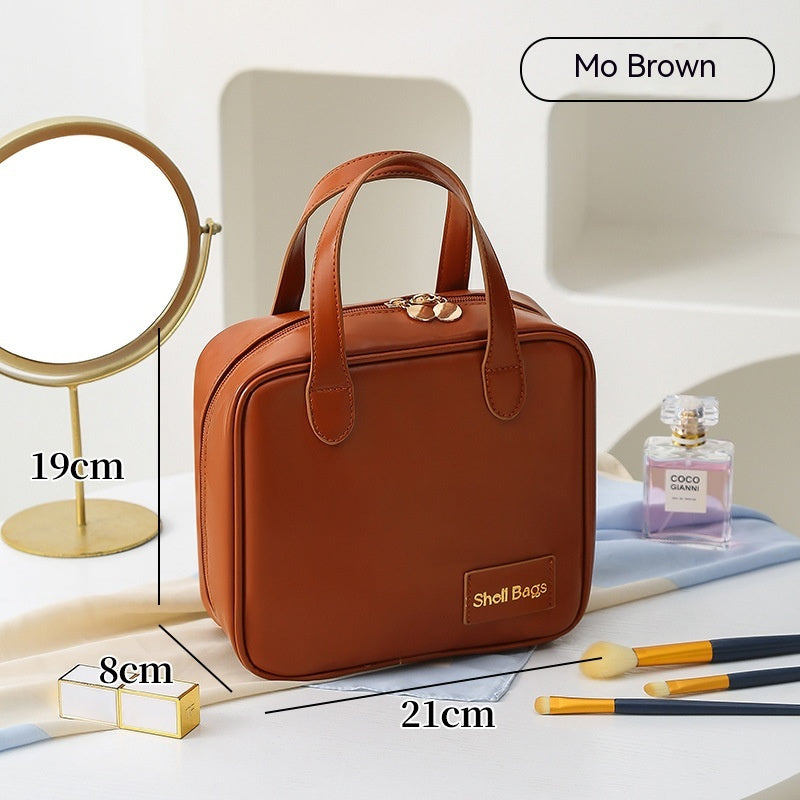 Large Capacity PU Travel Makeup Pouch, 21 x 8 x 19 cm