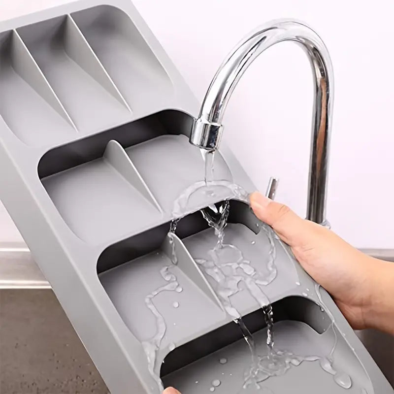 Expandable Silverware Drawer Organizer, Grey or Beige