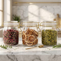 Glass Storage Jars with Locking Clamp Lids, 34 oz, Set of 3