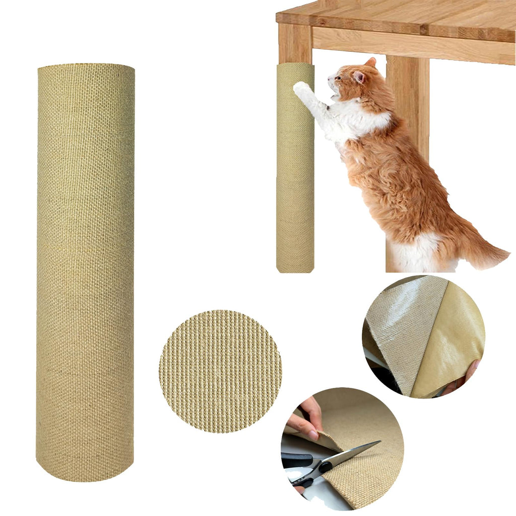 Trimmable Self-Adhesive Jute Cat Scratching Mat, 78.7 x 15.8 in