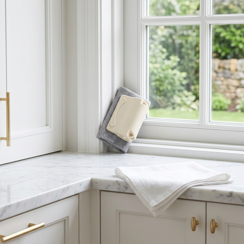 Angled Window Corner Cleaning Brush for Frames and Tracks