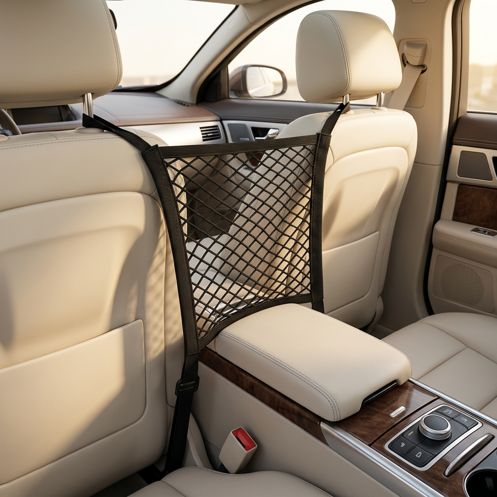 Double-Layer Car Seat Storage Mesh Pocket