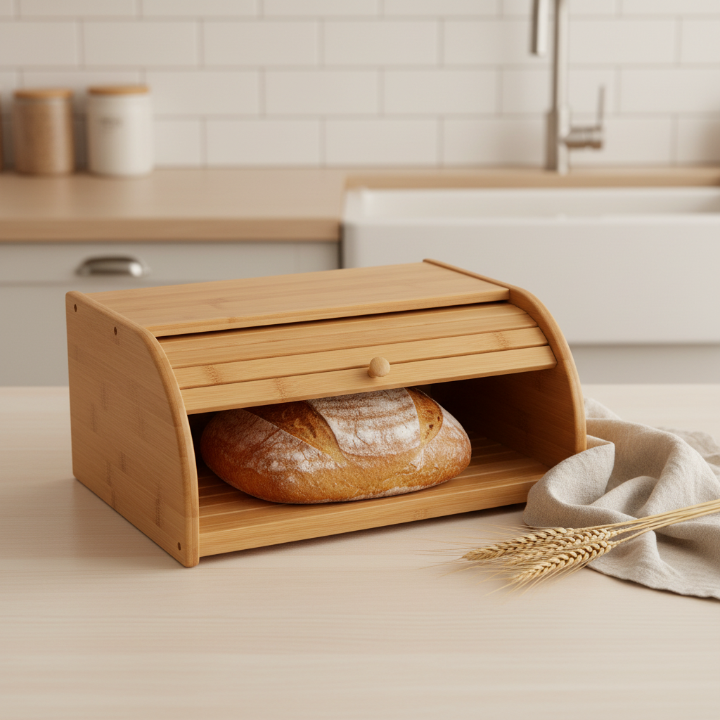 Eco-Friendly Bamboo Bread Box