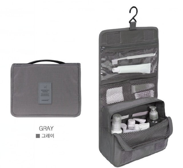 Hanging Oxford Cloth Toiletry Bag with Hook, Travel Makeup Organizer