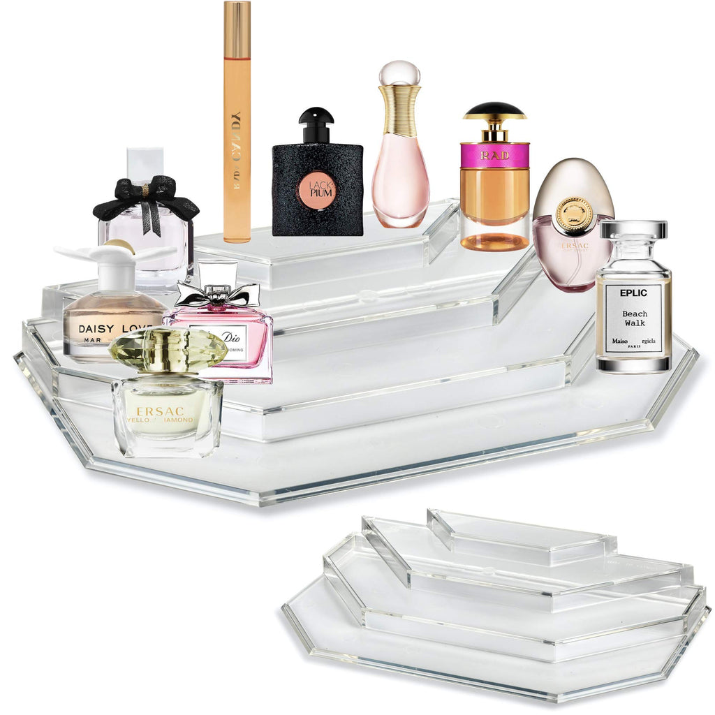 4-Tier Clear Acrylic Mini Perfume and Rollerball Display