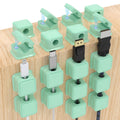 Magnetic Adhesive Cable Clips, 18 Pack, Mint Green