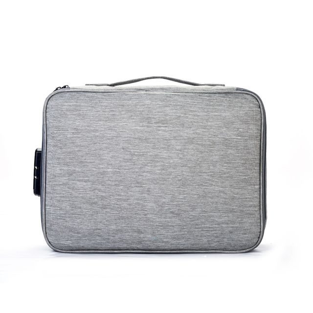 Travel Document Organizer Bag, Polyester, Black, Grey or Blue