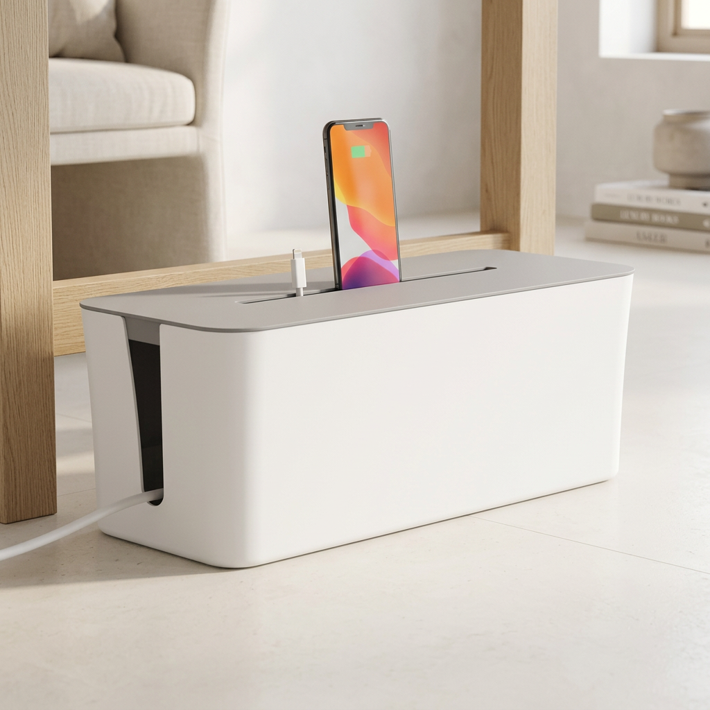 Large Vented Cable Management Box for Power Strips