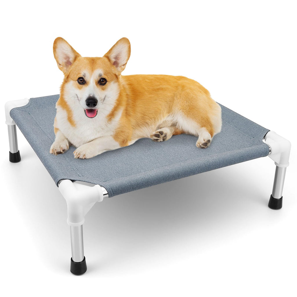 Elevated Dog Cot for Small Dogs with Non-Slip Feet, Grey