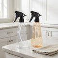 Refillable Mist and Stream Spray Bottle, 12 oz, Clear and Champagne