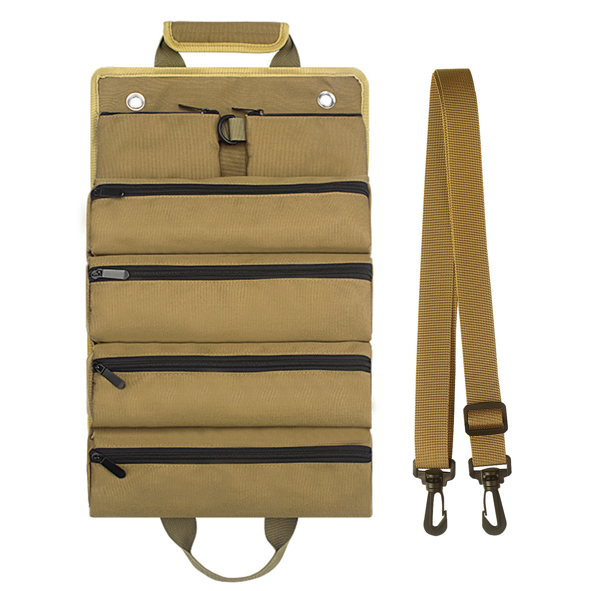 Roll-Up Tool Storage Bag in Oxford Cloth with Shoulder Strap