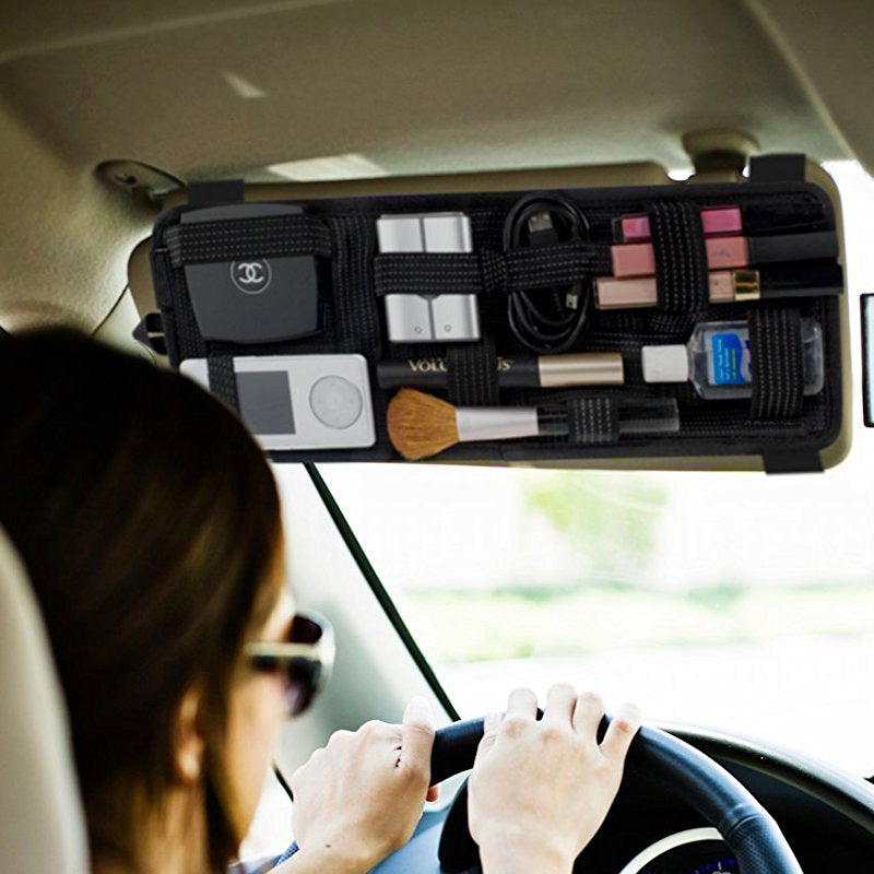 Car Sun Visor Organizer for Phone, Glasses and Cards