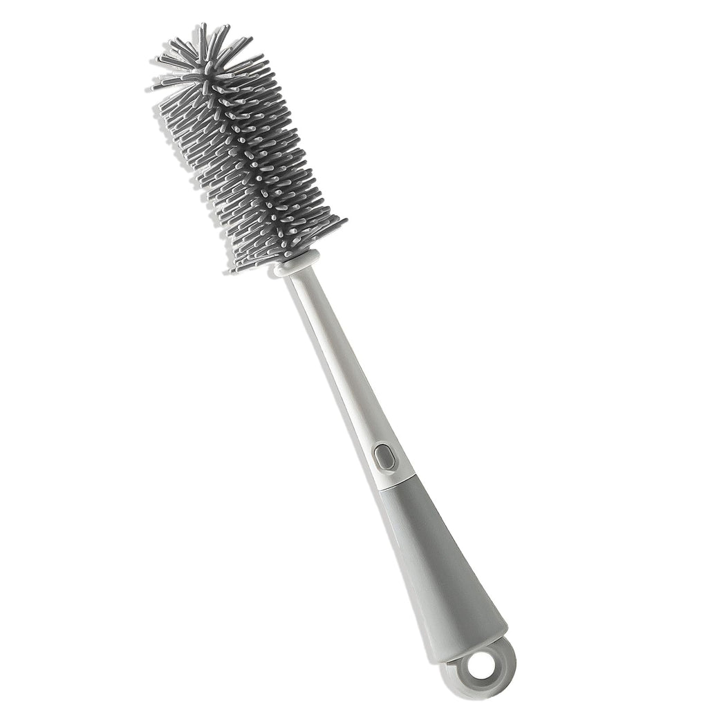 Long-Handle Silicone Bottle Brush for Cups and Bottles, Gray