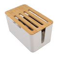 Bamboo Router Storage Shelf and Cable Hider, 3-Piece Set