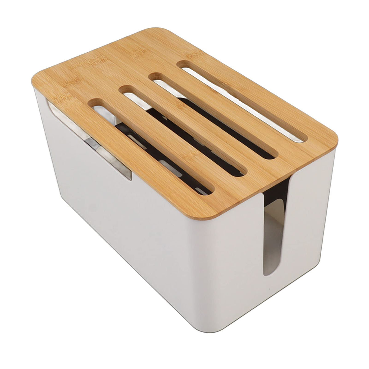 Bamboo Router Storage Shelf and Cable Hider, 3-Piece Set
