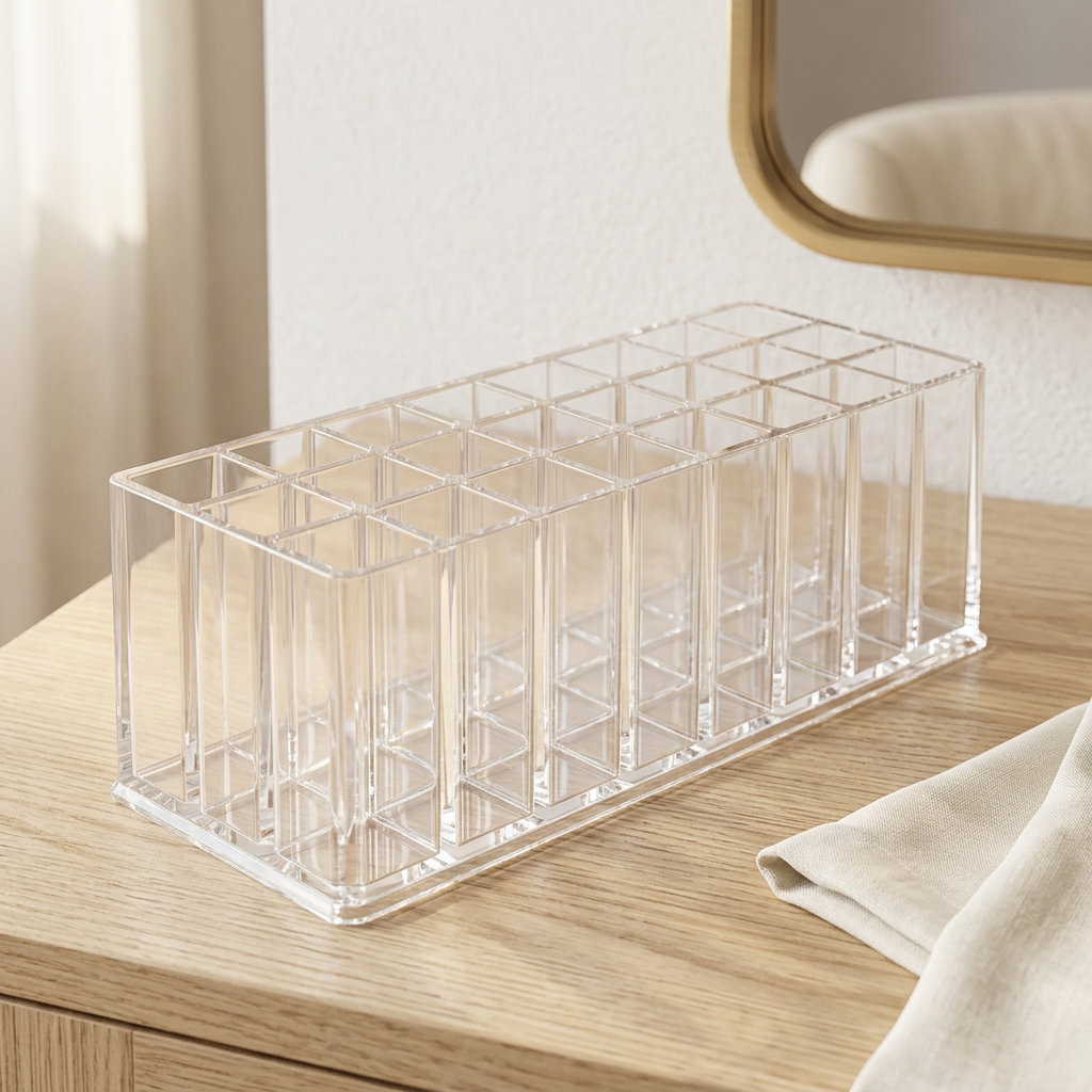 24-Slot Clear Acrylic Rollerball Perfume Display, 9.17 x 3.5 in
