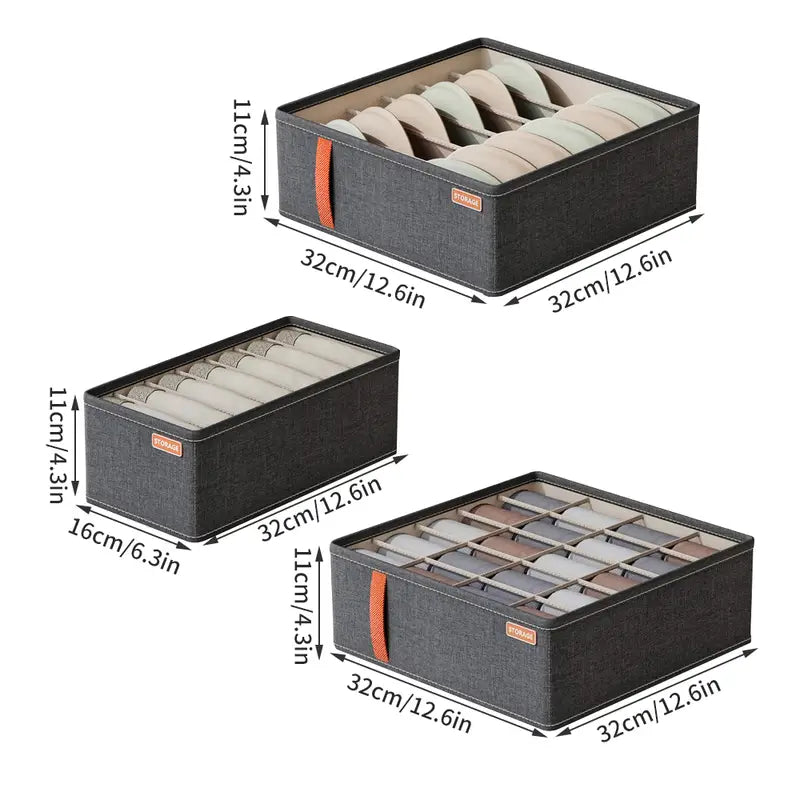 Foldable Multi-Grid Wardrobe Organizer for Pants, Socks and Ties
