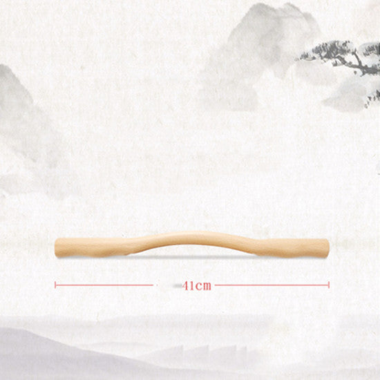 Solid Wood Massage Roller Stick with Wavy Handle, 36–52 cm
