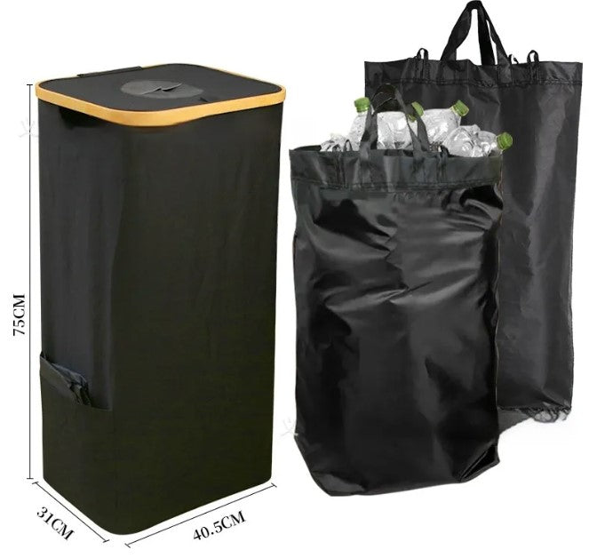 Foldable Storage Basket, 15 x 12 x 10 in, Black or Beige