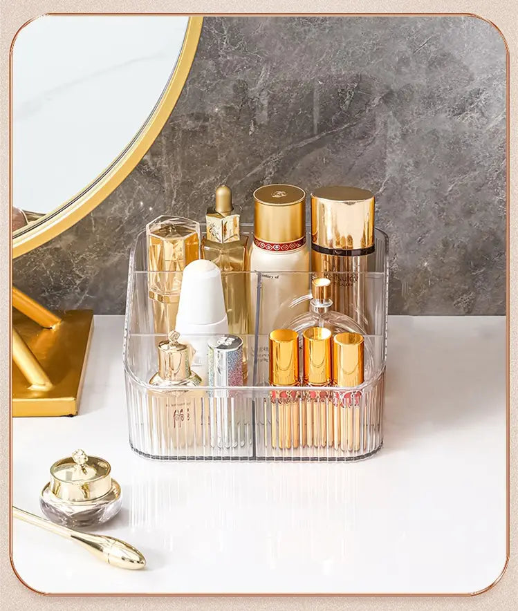 Transparent Desktop Makeup and Skincare Display Case, Small or Large