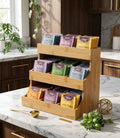 Vertical Wood Tea Bag Organizer Box, Holds 180 Bags